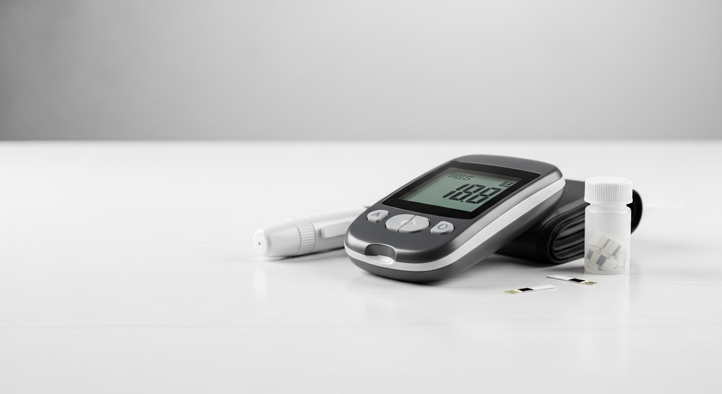 blood sugar monitor on table