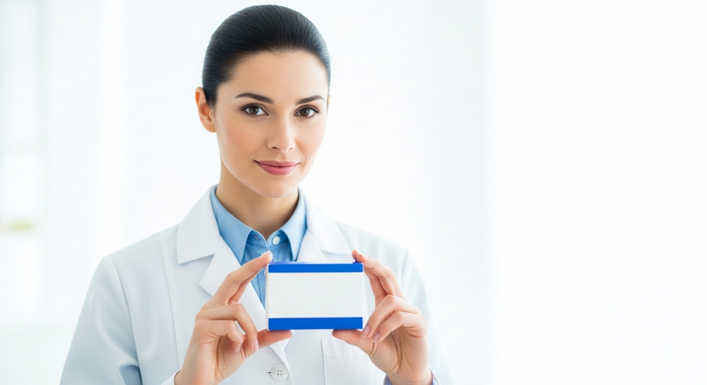 pharmacist holding medicine box